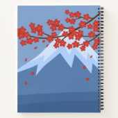 Red Sakura Kokeshi Doll - Niedlich Geisha Girl Notizblock (Rückseite)