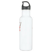 Red Sakura Kokeshi Doll - Niedlich Japanisch Geish Trinkflasche (Rückseite)