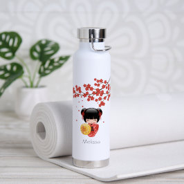 Red Sakura Kokeshi Doll - Niedlich Japanisch Geish Trinkflasche