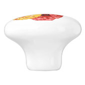 Red Sakura Kokeshi Doll - Niedliches japanisches G Keramikknauf (Seitenansicht)