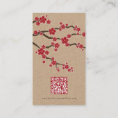 Red Sakura Oriental Chic Zen Cherry Blossoms Kraft Visitenkarte (Rückseite)