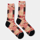 Red Sakura Patchwork Socken mit japanischem Charme (Rechts)