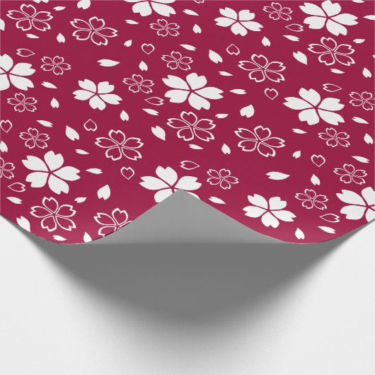 Red Sakura Pattern Geschenkpapier (Ecke)