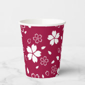 Red Sakura Pattern Pappbecher (Links)