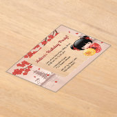 Red Sakura Transparentes Fenster Geburtstagsparty Acryleinladungen (Ablage )