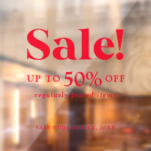 Red Sale Classic Retail Fensteraufkleber