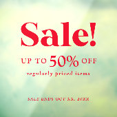 Red Sale Classic Retail Fensteraufkleber (Blatt 3)