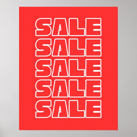 Red Sale, Retail Store Signage, Boutique Poster (Vorne)