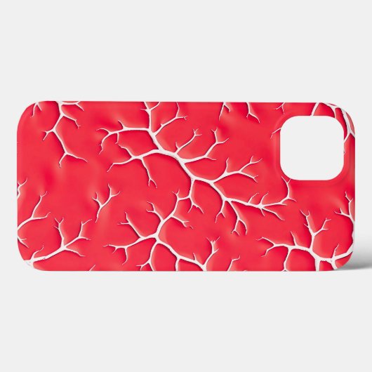 Red Salsa Branch Pattern iPhone Case (Rückseite (Horizontal))
