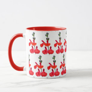 Red Salvia Blume Tasse