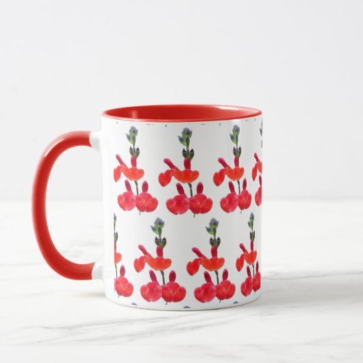 Red Salvia Blume Tasse (Links)