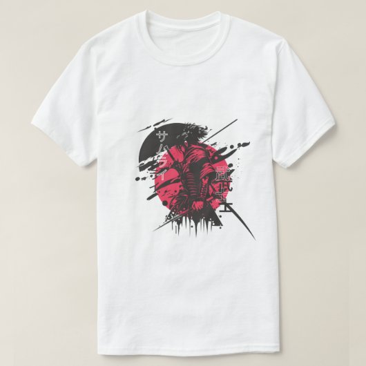 Red Samurai Warrior – Powerful Japanese Spirit Art T-Shirt (Design vorne)