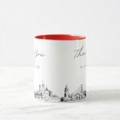 Red San Francisco Wedding Personalisiert Coffee Ta Tasse (Zentrum)