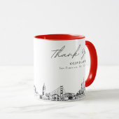 Red San Francisco Wedding Personalisiert Coffee Ta Tasse (VorderseiteRechts)