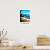 Red Sand Beach Hawaii Travel Print Poster (Küche)
