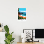 Red Sand Beach Hawaii Travel Print Poster (Heimbüro)
