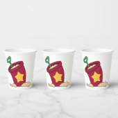 Red Sand Bucket mit Star und Shovel Pappbecher