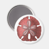 Red Sand Dollar Magnet (Vorderseite/Rückseite)