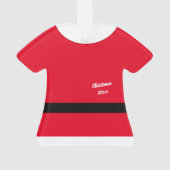 Red Santa Anzug mit Buttons Personalisierte Weihna Ornament (Rückseite)