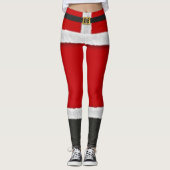 Red Santa Anzug Mrs Claus Weihnachtskostüm Festlic Leggings (Vorderseite)