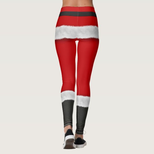 Red Santa Anzug Mrs Claus Weihnachtskostüm Festlic Leggings (Rückseite)