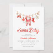 Red Santa Baby Baby Dusche Einladung (Vorderseite)