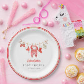 Red Santa Baby Baby Shower Pappteller (Party)