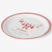 Red Santa Baby Baby Shower Pappteller (Schrägansicht)