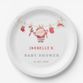Red Santa Baby Baby Shower Pappteller (Vorderseite)