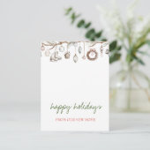 Red Santa Baby Bear Christmas Clothesline Ankündigungspostkarte (Stehend Vorderseite)