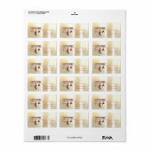 Red Santa Baby Bear Weihnachtskleidung Gold Adressaufkleber (Vorne)