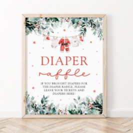 Red Santa Baby Christmas Baby Dusche Windel Raffle Poster