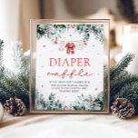 Red Santa Baby Christmas Baby Dusche Windel Raffle Poster<br><div class="desc">Fügen Sie Ihrer Babydusche eine festliche Touch mit unserer Red Santa Baby Weihnachtskleidung Baby Shower Diaper Raffle! Diese verführerische Tombolekarte bietet ein reizvolles rotes Baby-Kleidungsstück mit einer Drehung zum Thema Weihnachten, die sich perfekt für die Feiertage eignet. Die Gäste können ein Paket Windeln mitbringen, um an der Tombola teilzunehmen und...</div>