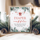 Red Santa Baby Christmas Baby Dusche Windel Raffle Poster