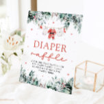 Red Santa Baby Christmas Baby Dusche Windel Raffle Sockelschild<br><div class="desc">Fügen Sie Ihrer Babydusche eine festliche Touch mit unserer Red Santa Baby Weihnachtskleidung Baby Shower Diaper Raffle! Diese verführerische Tombolekarte bietet ein reizvolles rotes Baby-Kleidungsstück mit einer Drehung zum Thema Weihnachten, die sich perfekt für die Feiertage eignet. Die Gäste können ein Paket Windeln mitbringen, um an der Tombola teilzunehmen und...</div>