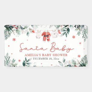 Red Santa Baby Christmas Baby Kleidung Baby Dusche Banner