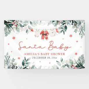 Red Santa Baby Christmas Baby Kleidung Baby Dusche Banner