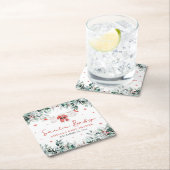 Red Santa Baby Christmas Baby Kleidung Baby Dusche Rechteckiger Pappuntersetzer (Vor Ort)