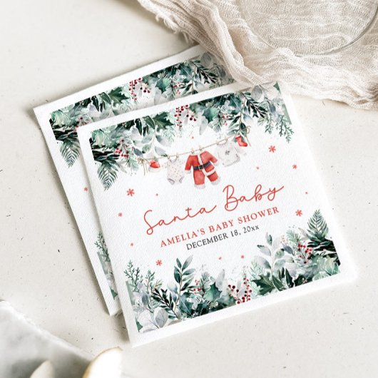 Red Santa Baby Christmas Baby Kleidung Baby Dusche Serviette