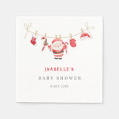 Red Santa Baby Christmas Baby Shower Napkins Serviette (Vorderseite)