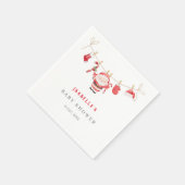 Red Santa Baby Christmas Baby Shower Napkins Serviette (Ecke)