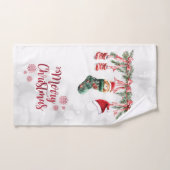 Red Santa Baby Christmas Clothesline Badhandtuch Set (Handtuch)