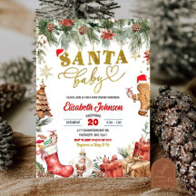 Red Santa Baby Floral Weihnachtsdusche