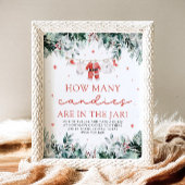 Red Santa Baby rät wie viele Candies Baby Dusche Poster