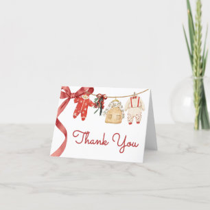 Red Santa Baby Weihnachtsdusche Dankeskarte