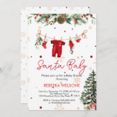 Red Santa Baby Weihnachtsdusche Einladung (Vorne/Hinten)