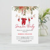 Red Santa Baby Weihnachtsdusche Einladung (Stehend Vorderseite)