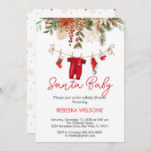 Red Santa Baby Weihnachtsdusche Einladung (Vorne/Hinten)