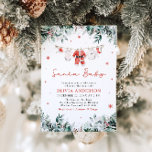 Red Santa Baby Weihnachtskleidung Baby Dusche Einladung<br><div class="desc">Die Santa Baby Red Greenery Winter Christmas Baby Shower Invitation ist die perfekte Art, die Ankunft Ihres Babys während der Ferienzeit zu feiern. Mit festlichen Rot- und Grüntönen, Wintergrün und bezaubernden Baby-Kleidern auf der Wäscheleine bringt diese Einladung gemütlichen, weihnachtlichen Charme zu Ihrer Veranstaltung. Es ist vollständig anpassbar und eignet sich...</div>