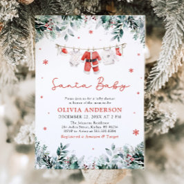 Red Santa Baby Weihnachtskleidung Baby Dusche Einladung